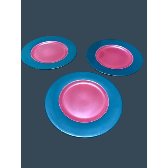 Pagnossin Treviso Ironstone Dark Green & Maroon 4 Pasta Bowls & 3 Salad Plates - Picture 4 of 13